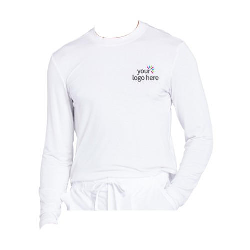 Long Sleeve Underscrub Round Neck T-Shirt White